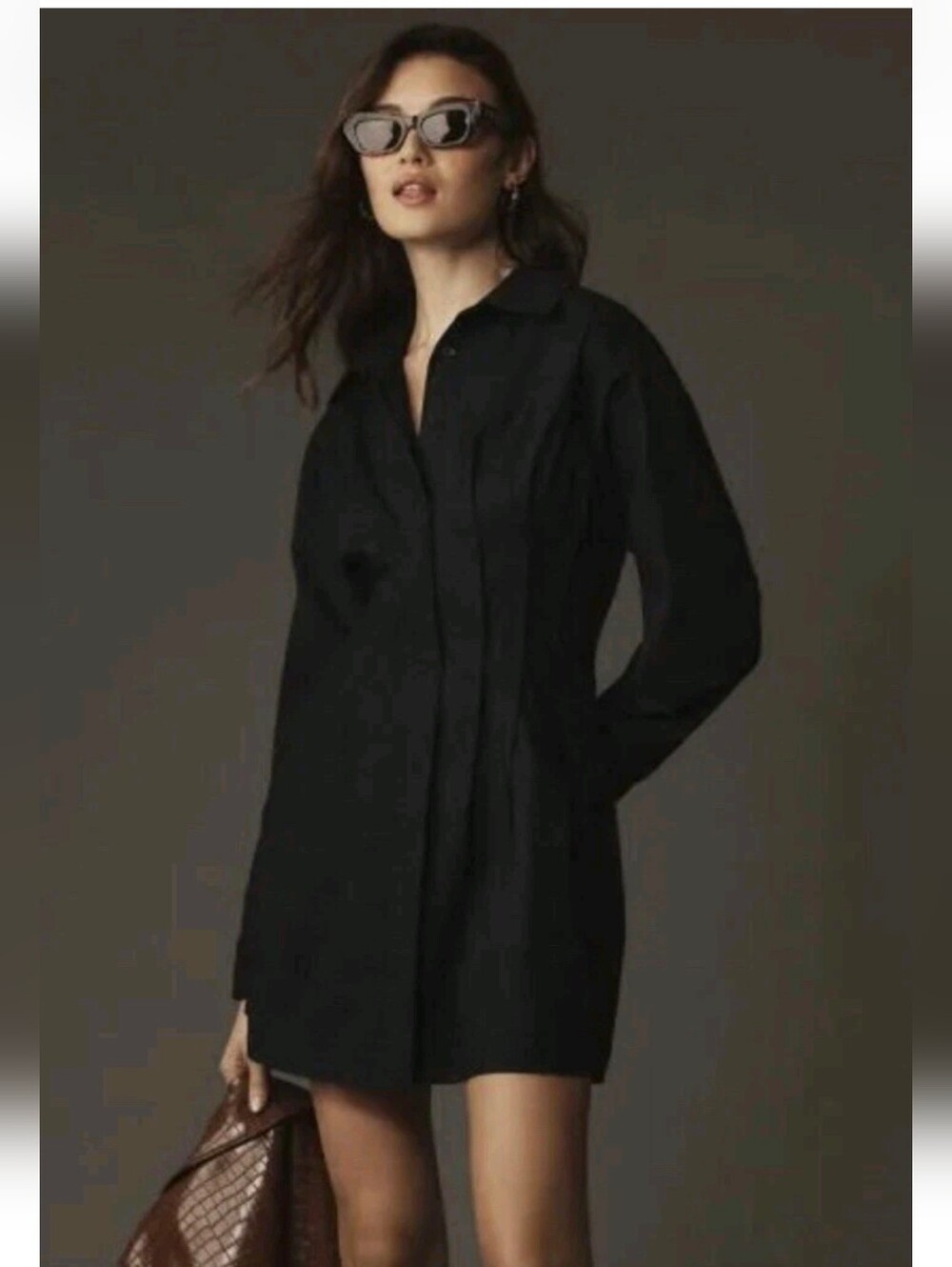 Anthropologie Pilcro Womens Dress Pintuck Quiet Luxury  Dark Academia NWT 3X